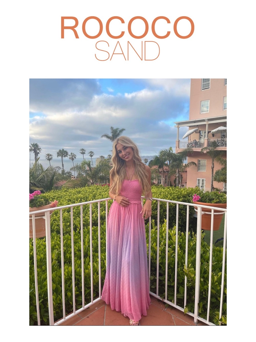 ROCOCO SAND Ombré Halter Maxi Dress